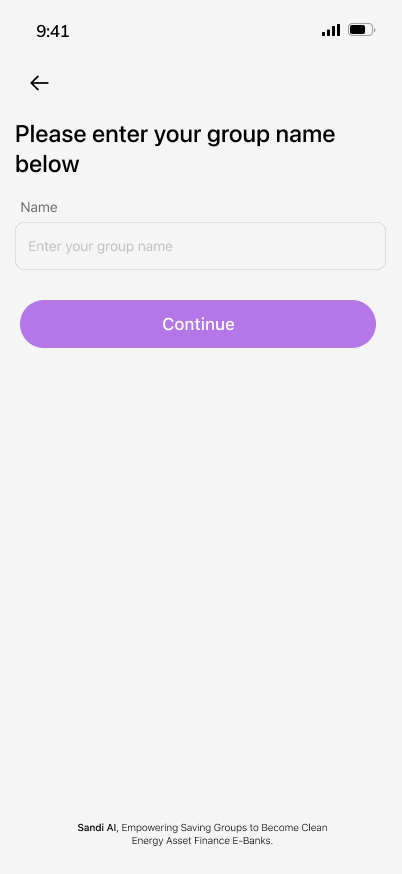 Group Setup Screen